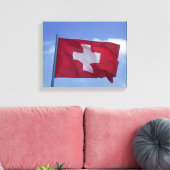 Schweizer Flagge (RF) Leinwanddruck (Insitu (Wohnzimmer))