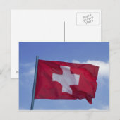 Schweizer Flagge (RF) Postkarte (Vorne/Hinten)