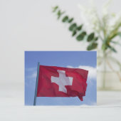 Schweizer Flagge (RF) Postkarte (Stehend Vorderseite)