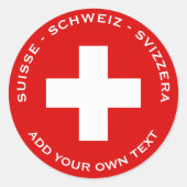 Schweizer Flagge Runder Aufkleber (Vorderseite)
