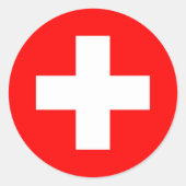 Schweizer Flagge Runder Aufkleber (Vorderseite)