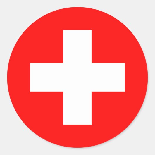 Schweizer Flagge Runder Aufkleber (Vorderseite)