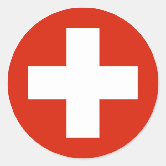 Schweizer Flagge Runder Aufkleber (Vorderseite)