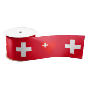 Schweizer Flagge Satinband
