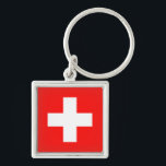 Schweizer Flagge Schlüsselanhänger<br><div class="desc">Flagge der Schweiz: "Unus pro omnibus,  omnes pro uno" → Einer für alle,  alle für einen!</div>