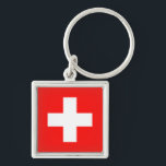 Schweizer Flagge Schlüsselanhänger<br><div class="desc">Flagge der Schweiz: "Unus pro omnibus,  omnes pro uno" → Einer für alle,  alle für einen!</div>