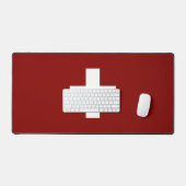Schweizer Flagge Schreibtischunterlage (Tastatur & Maus)