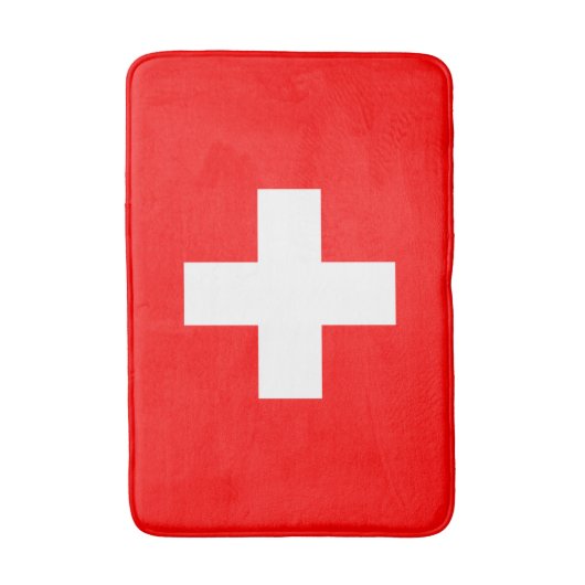 Schweizer Flagge (Schweiz) Badematte (Vorderseite Vertikal)