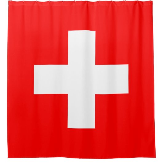 Schweizer Flagge (Schweiz) Duschvorhang (Vorderseite)