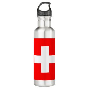Schweizer Flagge (Schweiz) Edelstahlflasche