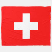 Schweizer Flagge (Schweiz) Fleecedecke (Vorderseite (Horizontal))