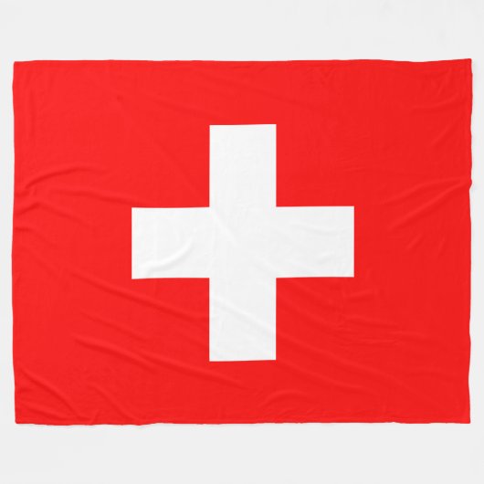 Schweizer Flagge (Schweiz) Fleecedecke (Vorderseite (Horizontal))