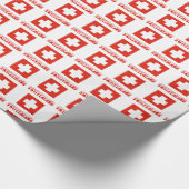 Schweizer Flagge Schweiz Geschenk Geschenkpapier (Ecke)