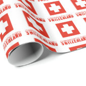 Schweizer Flagge Schweiz Geschenk Geschenkpapier (Rolleneckpunkt)