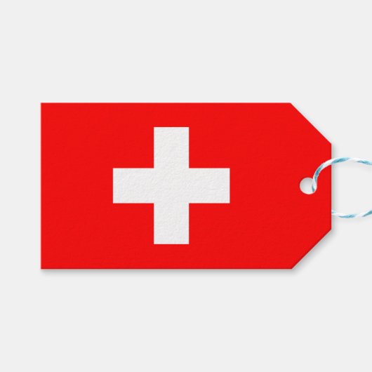 Schweizer Flagge (Schweiz) Geschenkanhänger (Vorderseite (Horizontal))