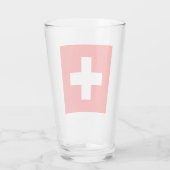 Schweizer Flagge (Schweiz) Glas (Rückseite)
