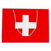 Schweizer Flagge (Schweiz) Große Geschenktüte (Rückseite)