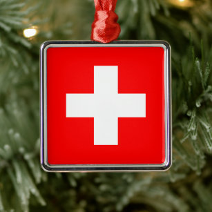 Schweizer Flagge (Schweiz) Keramik Ornament