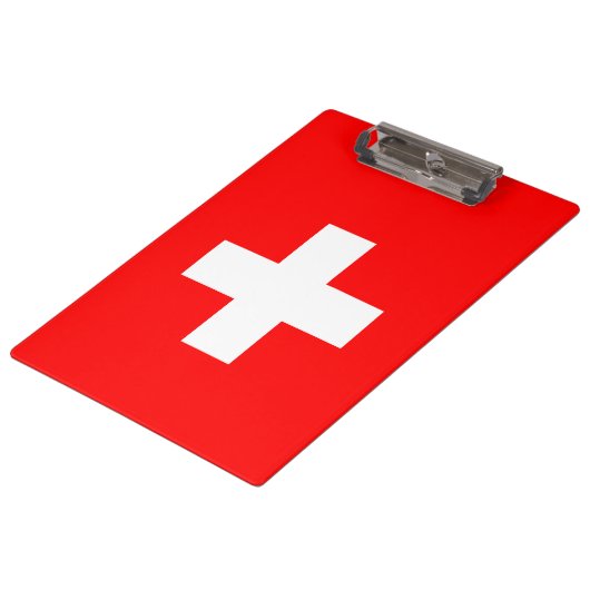 Schweizer Flagge (Schweiz) Klemmbrett (Schrägansicht)