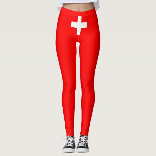 Schweizer Flagge (Schweiz) Leggings (Vorderseite)