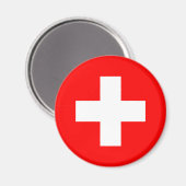 Schweizer Flagge (Schweiz) Magnet (Vorderseite/Rückseite)