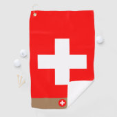 Schweizer Flagge & Schweiz, mit Monogramm / Golftü Golfhandtuch (Insitu)