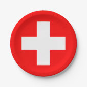 Schweizer Flagge (Schweiz) Pappteller (Vorderseite)