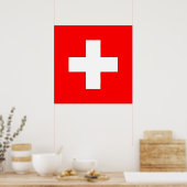 Schweizer Flagge (Schweiz) Poster (Küche)