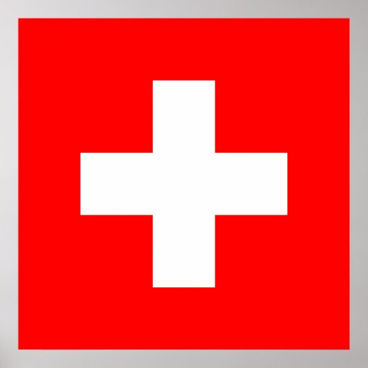 Schweizer Flagge (Schweiz) Poster (Vorne)