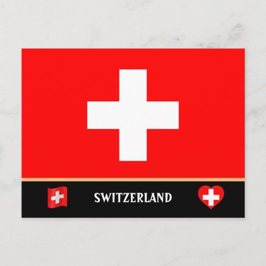 Schweizer Flagge / Schweiz Postkarte (Vorderseite)