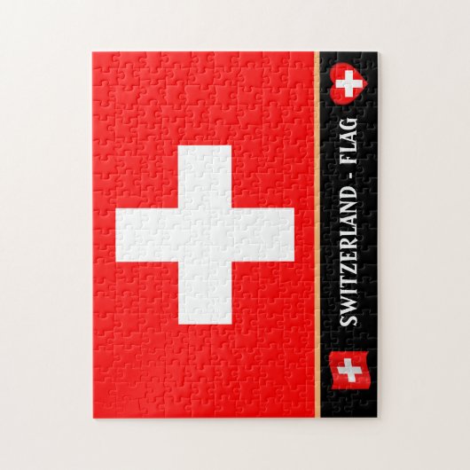 Schweizer Flagge / Schweiz Puzzle (Vertikal)