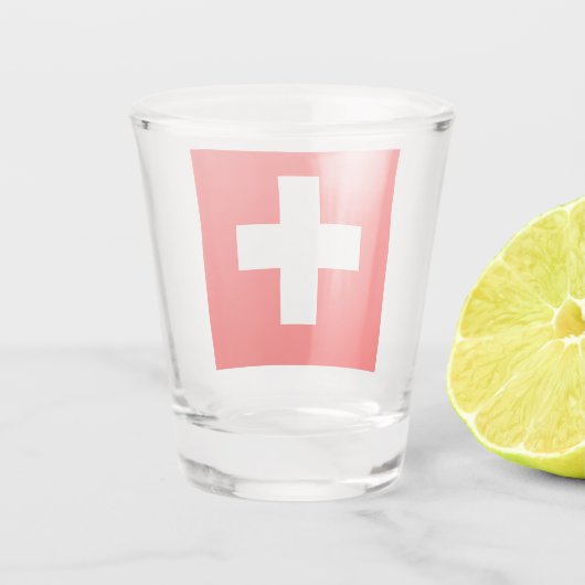 Schweizer Flagge (Schweiz) Schnapsglas (Rückseite)