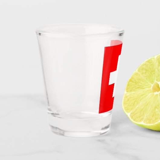 Schweizer Flagge (Schweiz) Schnapsglas (Links)