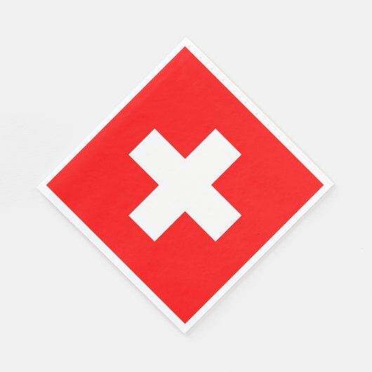 Schweizer Flagge (Schweiz) Serviette (Ecke)