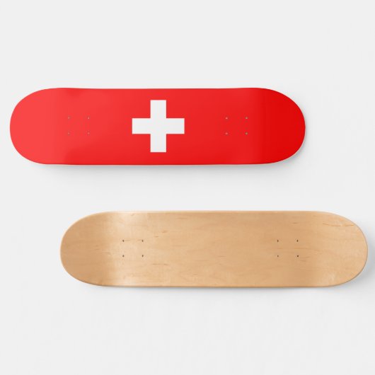 Schweizer Flagge (Schweiz) Skateboard (Horizontal)