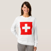 Schweizer Flagge (Schweiz) T-Shirt (Vorne ganz)