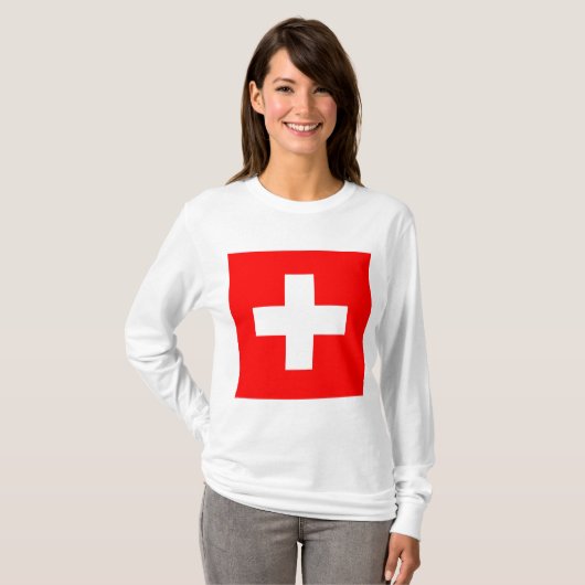 Schweizer Flagge (Schweiz) T-Shirt (Vorne ganz)