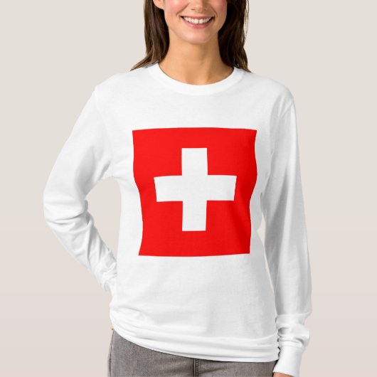 Schweizer Flagge (Schweiz) T-Shirt (Vorderseite)