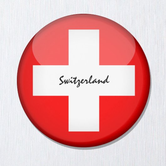 Schweizer Flagge / Schweiz Urlaub/Sportfans Magnet