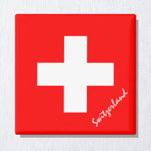Schweizer Flagge / Schweiz Urlaub/Sportfans Magnet