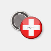 Schweizer Flagge / Schweiz Urlaub/Sportfans Magnet (Vorderseite/Rückseite)
