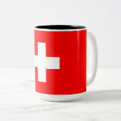 Schweizer Flagge (Schweiz) Zweifarbige Tasse (VorderseiteRechts)