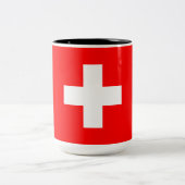 Schweizer Flagge (Schweiz) Zweifarbige Tasse (Mittel)