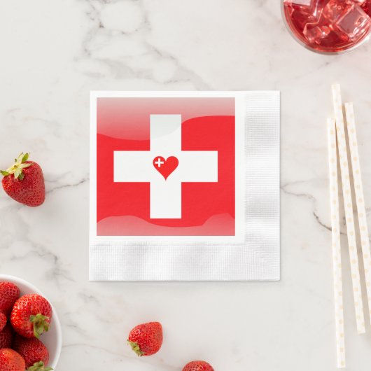 Schweizer Flagge Serviette (Beispiel)