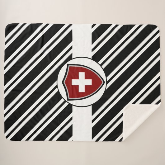 Schweizer Flagge Sherpa Blanket Sherpadecke (Vorderseite (Horizontal))