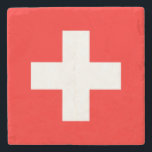 Schweizer Flagge Steinuntersetzer<br><div class="desc">Flagge der Schweiz: "Unus pro omnibus,  omnes pro uno" → Einer für alle,  alle für einen!</div>