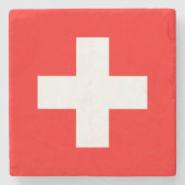 Schweizer Flagge Steinuntersetzer (Vorderseite)
