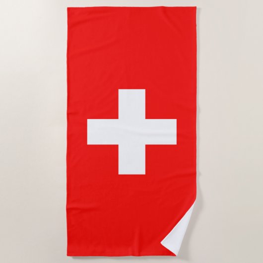 Schweizer Flagge Strandtuch (Vorderseite)
