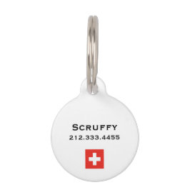 Schweizer Flagge Tiernamensmarke