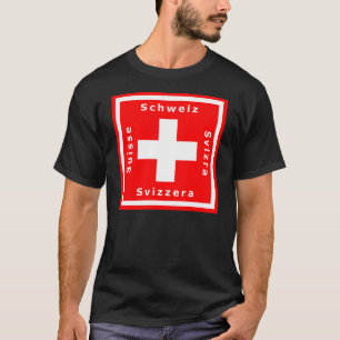 Schweizer Flagge und der Schweiz vier Sprachen T-Shirt